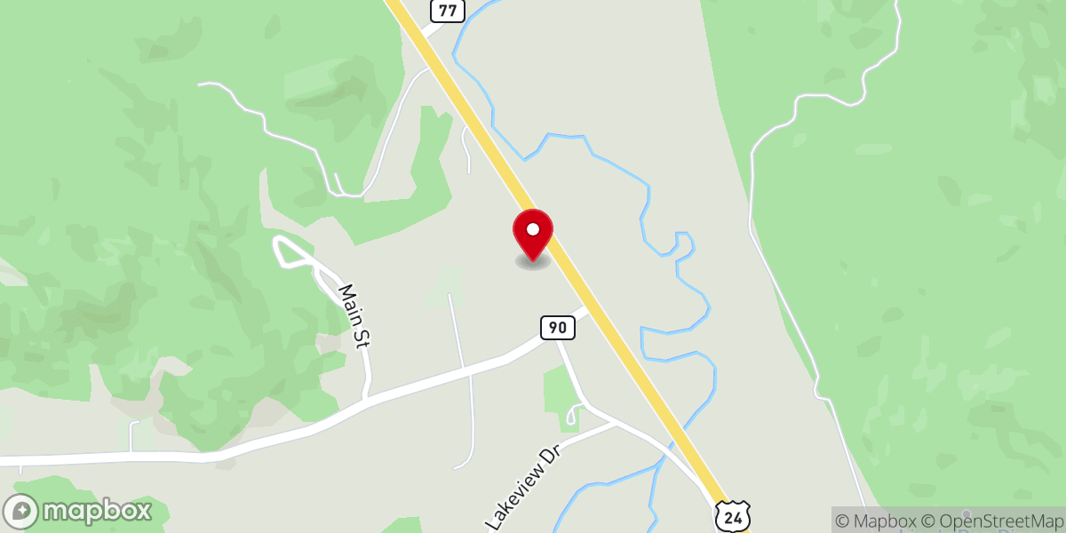 Map showing location of Lake George Bible Church