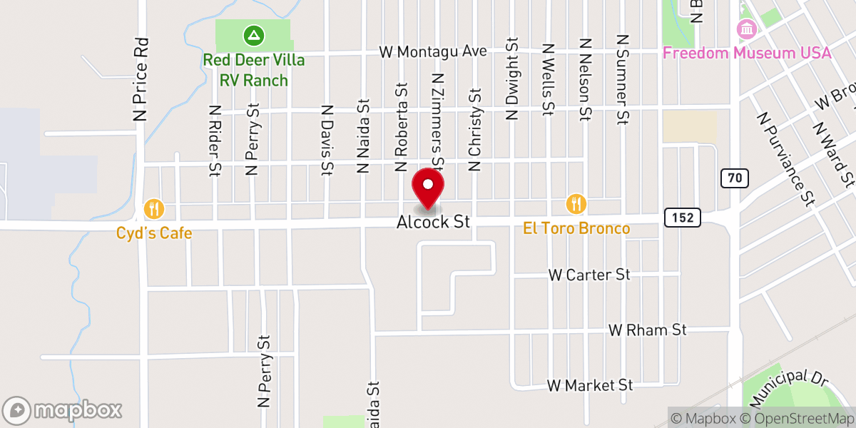 Map showing location of Pentecosatl Holiness Church