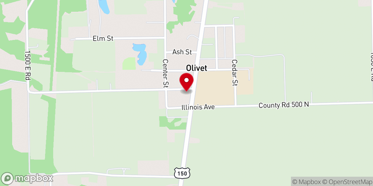 Map showing location of Olivet Church of the Nazarene