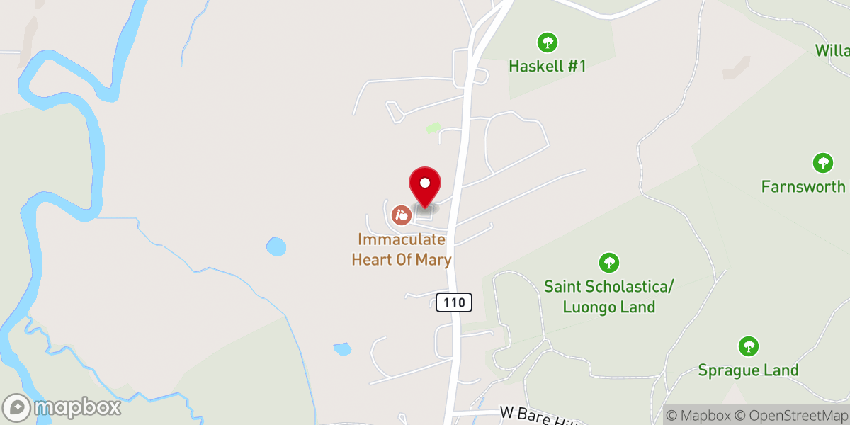 Map showing location of Immaculate Heart of Mary Chapel