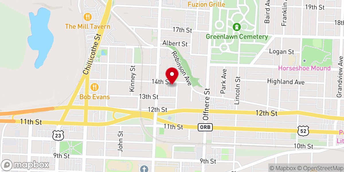 Map showing location of Beulah Baptist Church