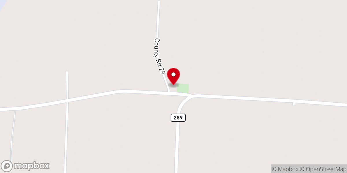 Map showing location of Caney Springs Cumberland Presbyterian Church Historically