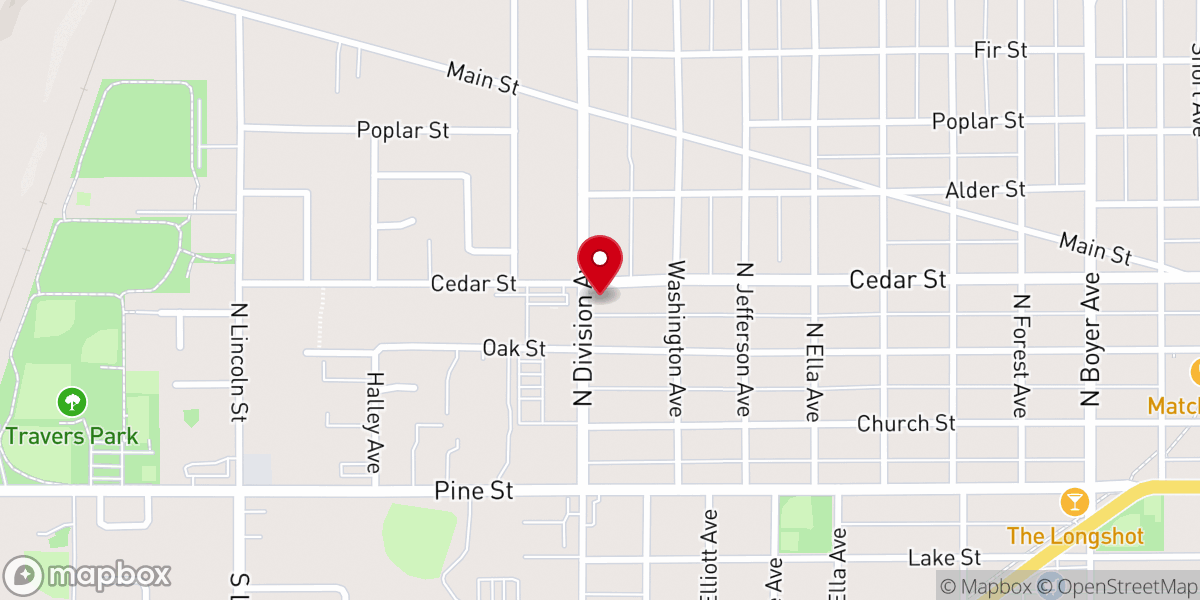 Map showing location of Sandpoint church of Christ