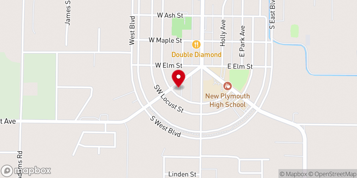 Map showing location of Plymouth Congregational Church
