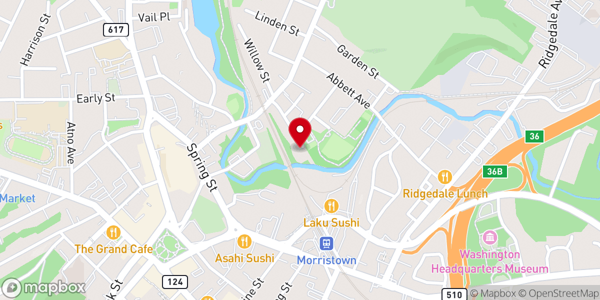 Map showing location of Market Street Mission Thrift Store - Morristown