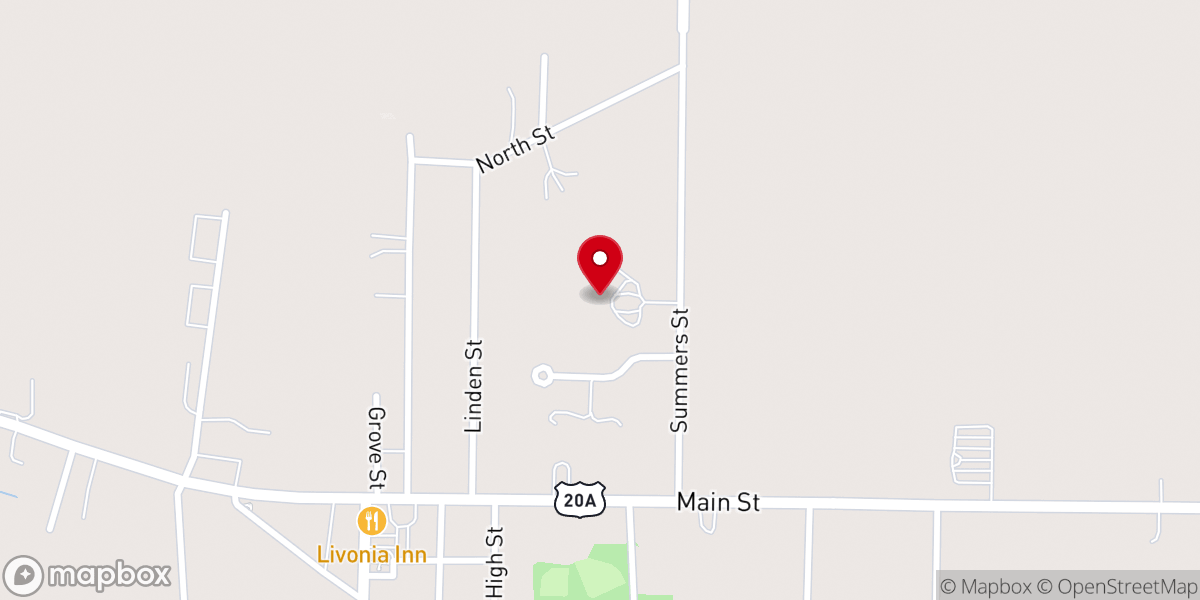 Map showing location of United Methodist Church of Livonia