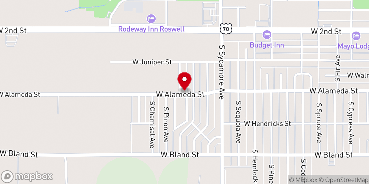 Map showing location of Church of Christ-West Alameda