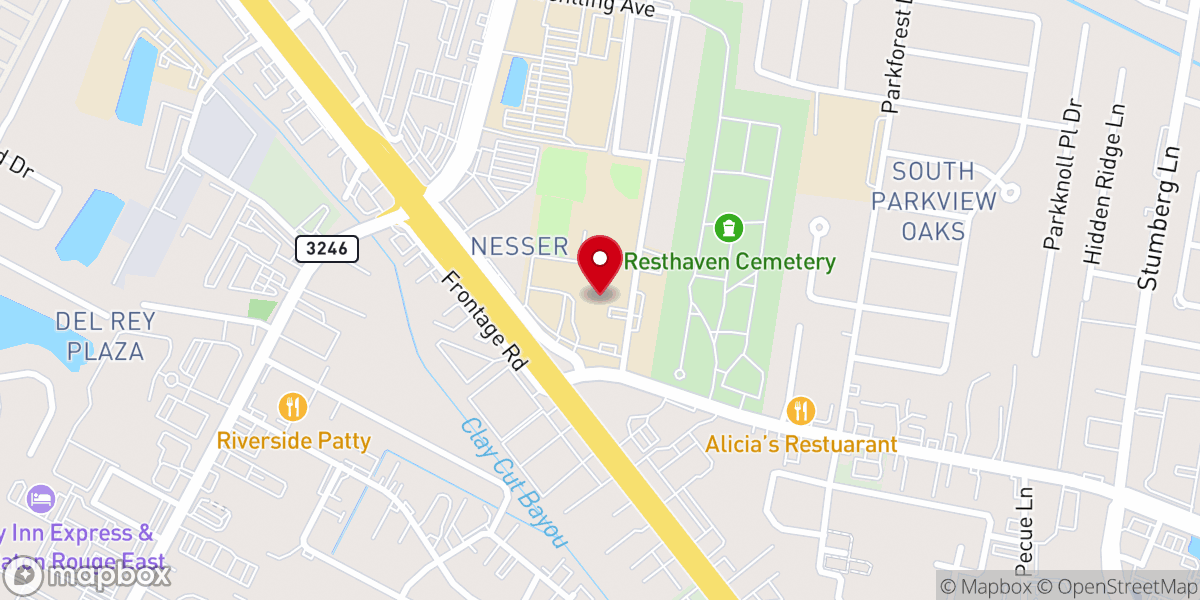 Map showing location of Parkview Baptist Church
