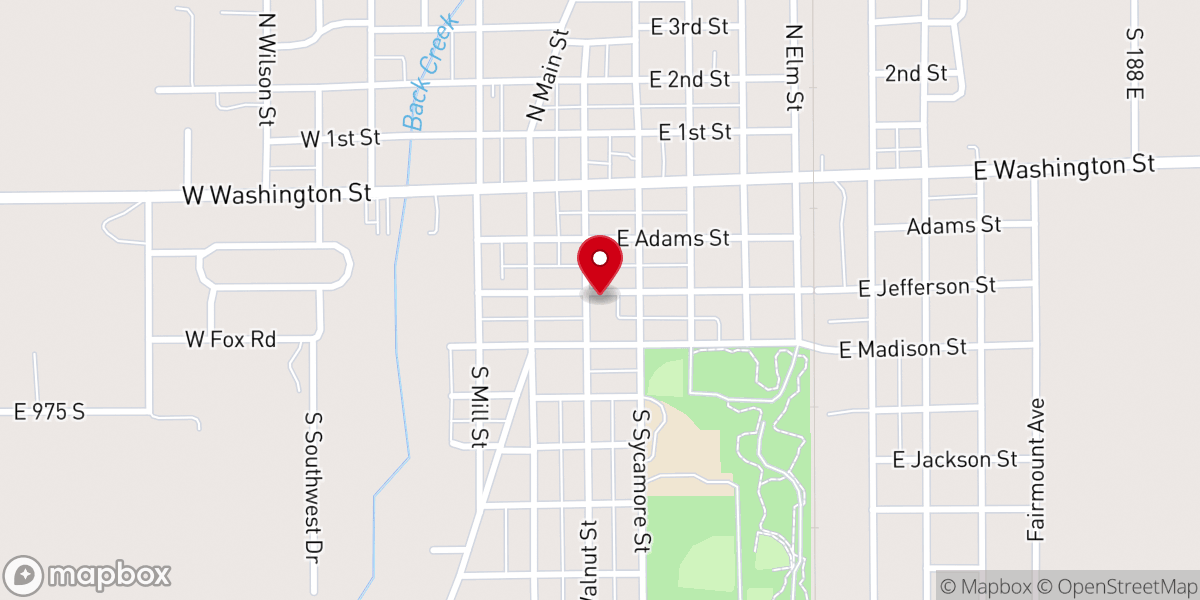 Map showing location of United Methodist Church