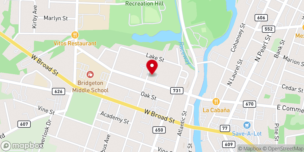 Map showing location of First Presbyterian Church
