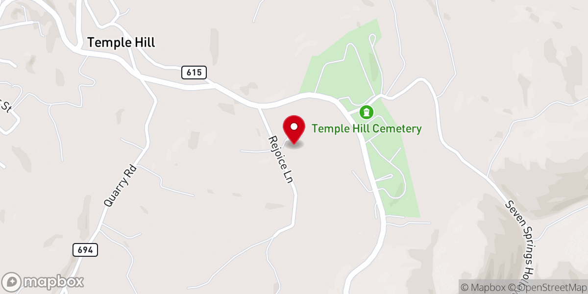 Map showing location of Rejoice Worship Center