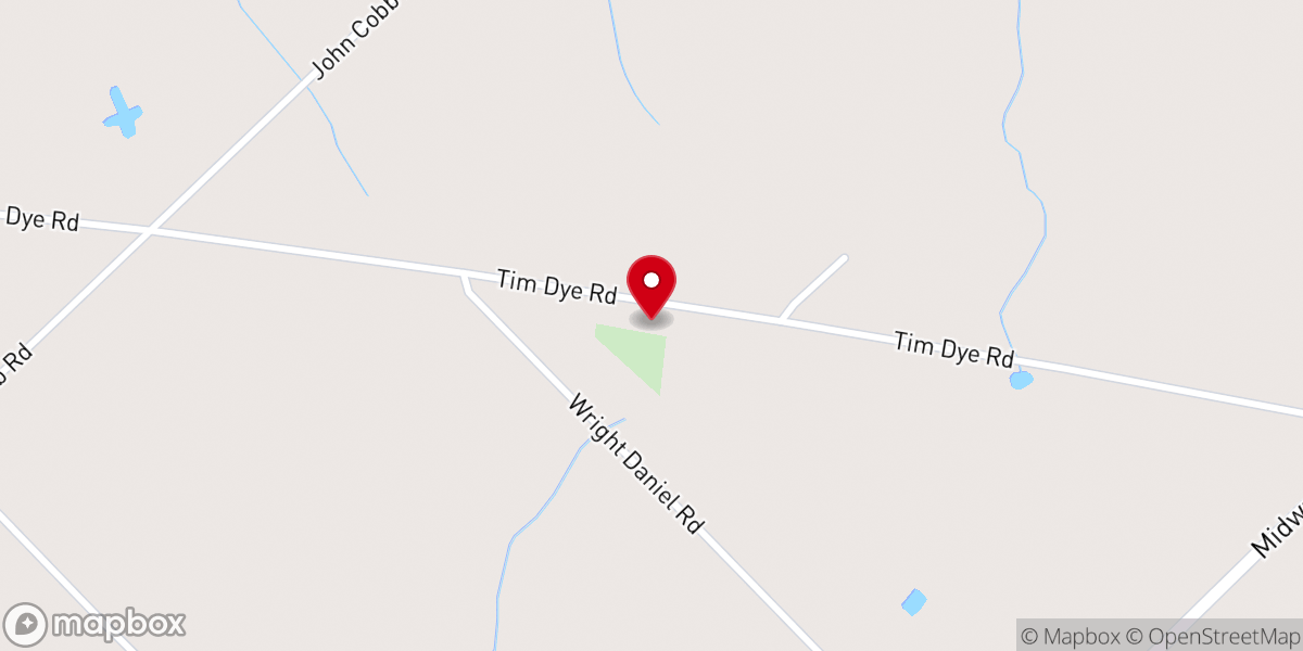 Map showing location of Harmony Church