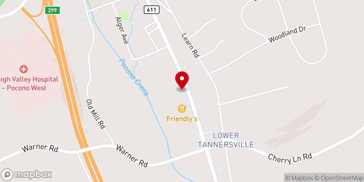 Map showing location of Iglesia de Cristo Roca Eterna Ministerios Ebenezer Poconos