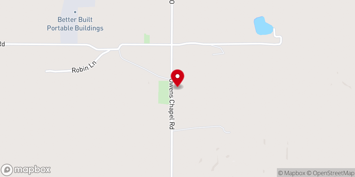 Map showing location of Owens Chapel
