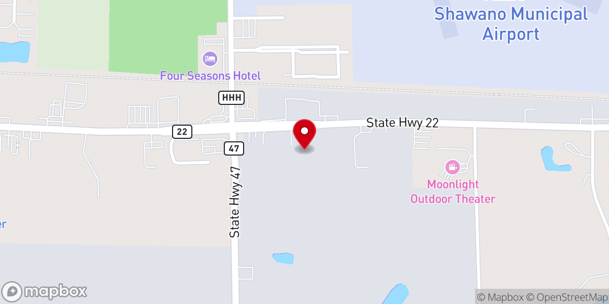 Map showing location of Shawano Leader