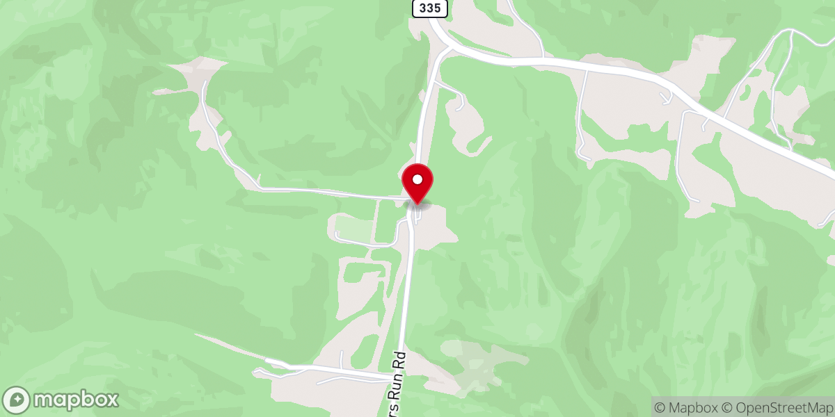 Map showing location of Carrs Run Church