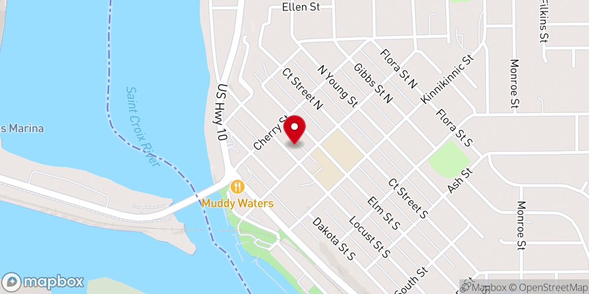 Map showing location of Prescott United Church of Christ