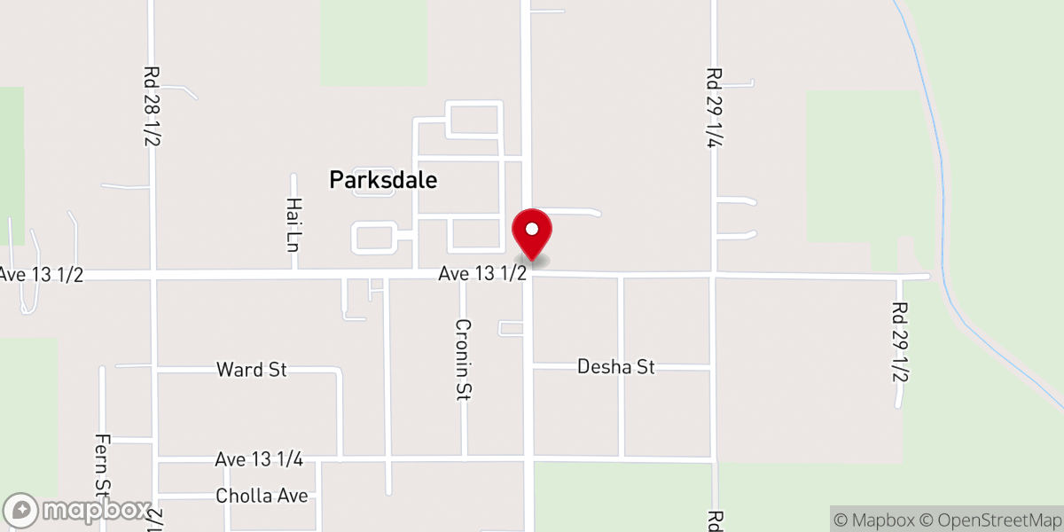 Map showing location of Parksdale Church of God