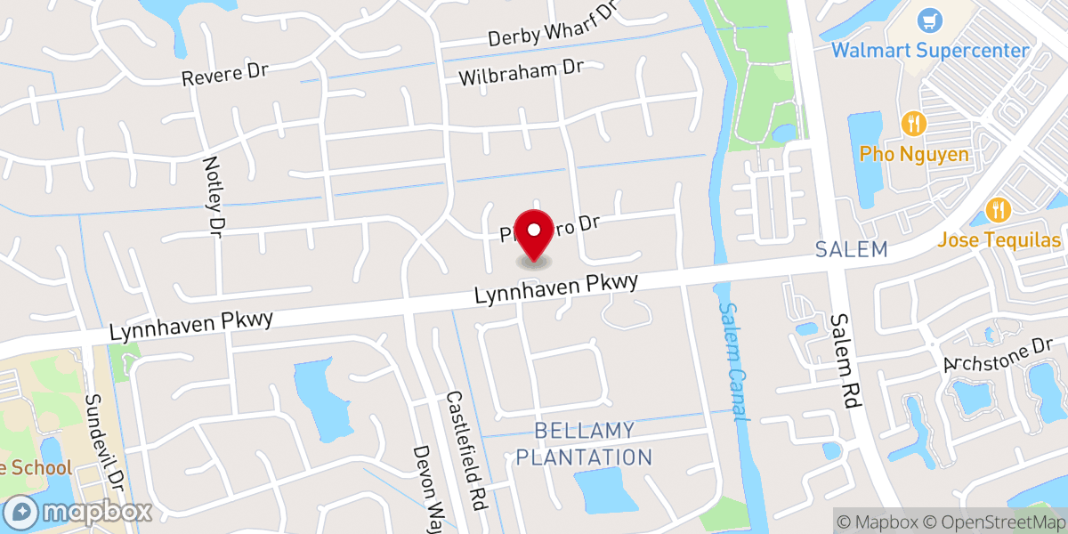 Map showing location of Dominion Christian Center
