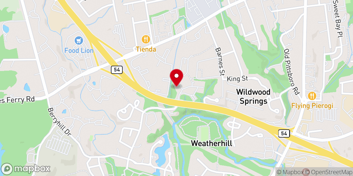 Map showing location of Carolina Apartments