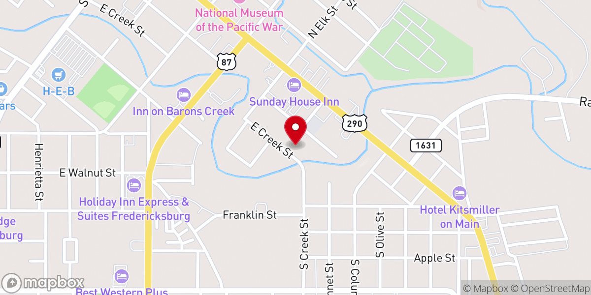 Map showing location of Hoffman Haus