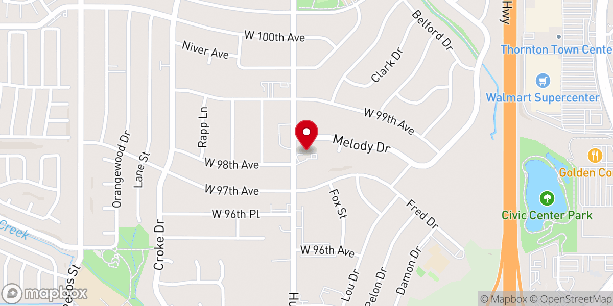 Map showing location of Korean Church of North Denver