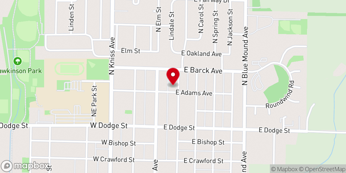 Map showing location of St John Lutheran Church