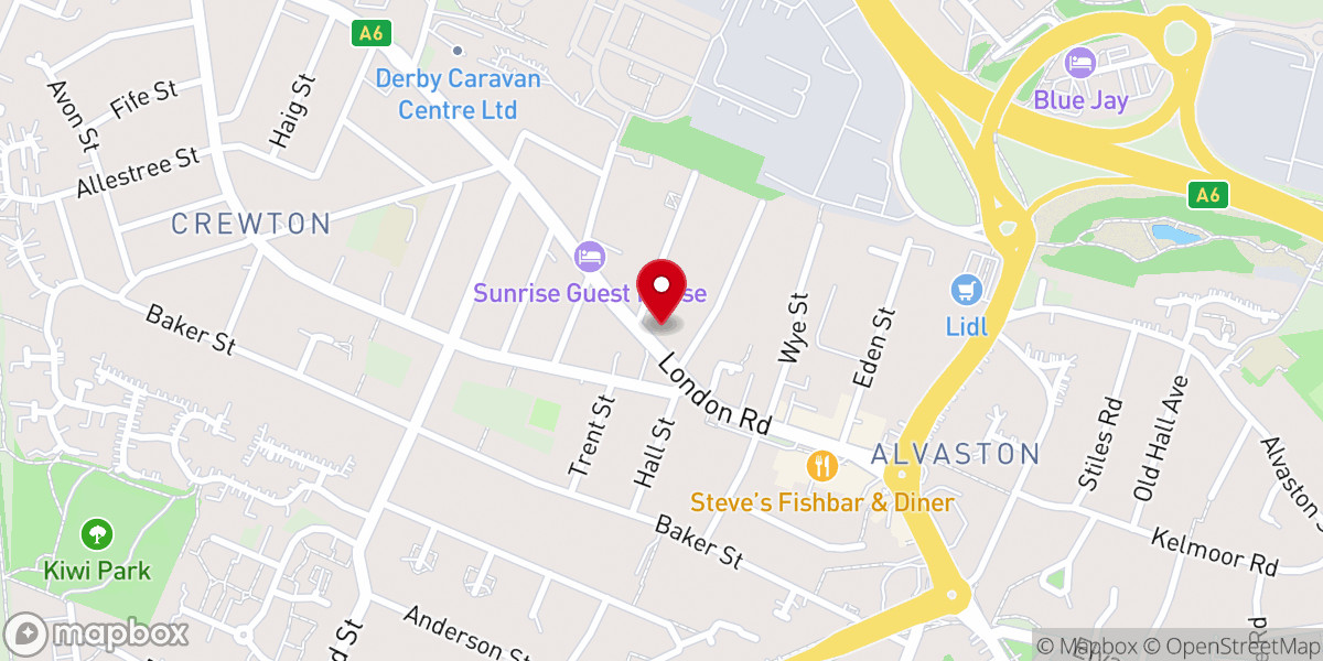 Map showing location of English Martyrs Catholic Church