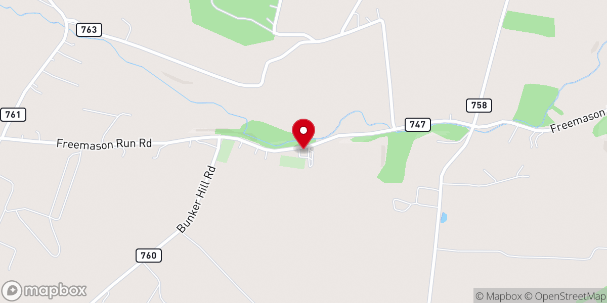 Map showing location of Mt Olivet United Brethren Church