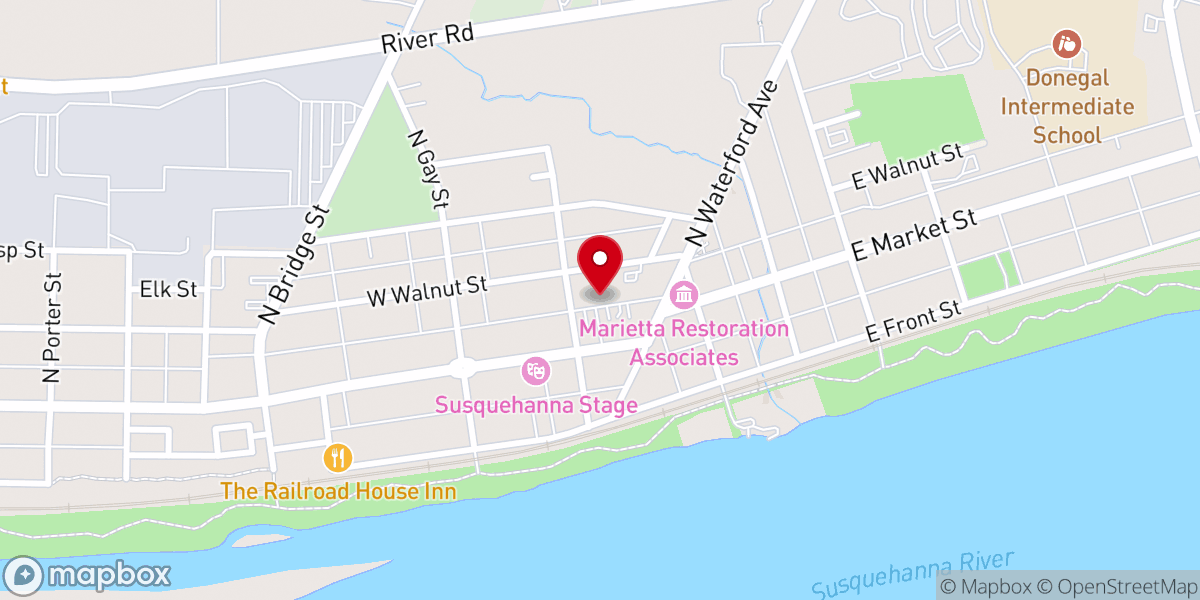 Map showing location of susquehanna church of christ