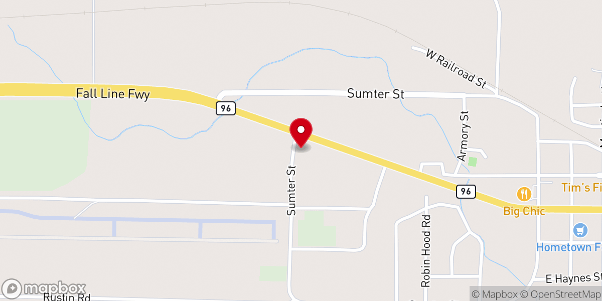 Map showing location of Living Faith Church Miracle Barn