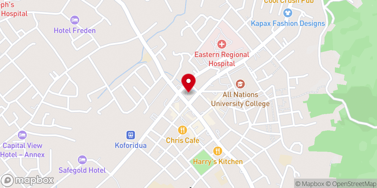 Map showing location of Full Gospel Church