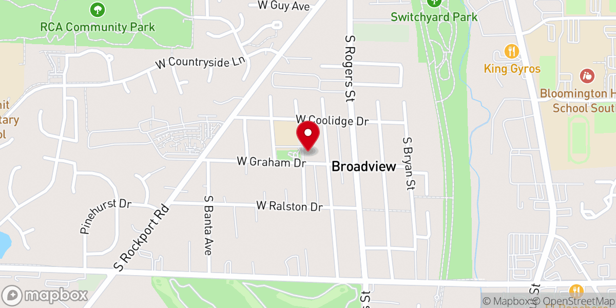 Map showing location of Iglesia Impacto Bloomington