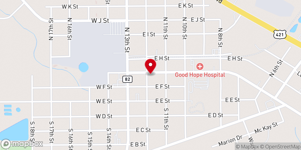 Map showing location of St Stephen's Episcopal Church