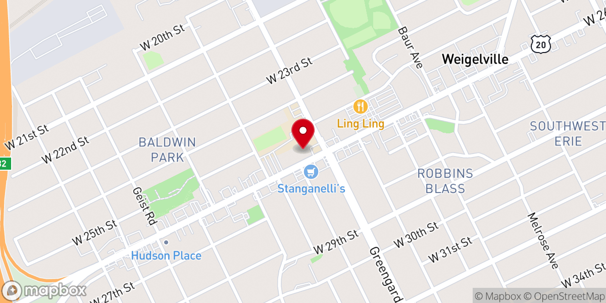 Map showing location of Blessed Sacrament Church