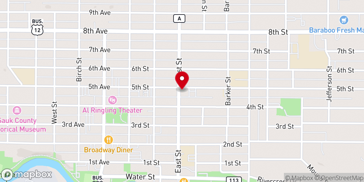 Map showing location of St John Lutheran Church