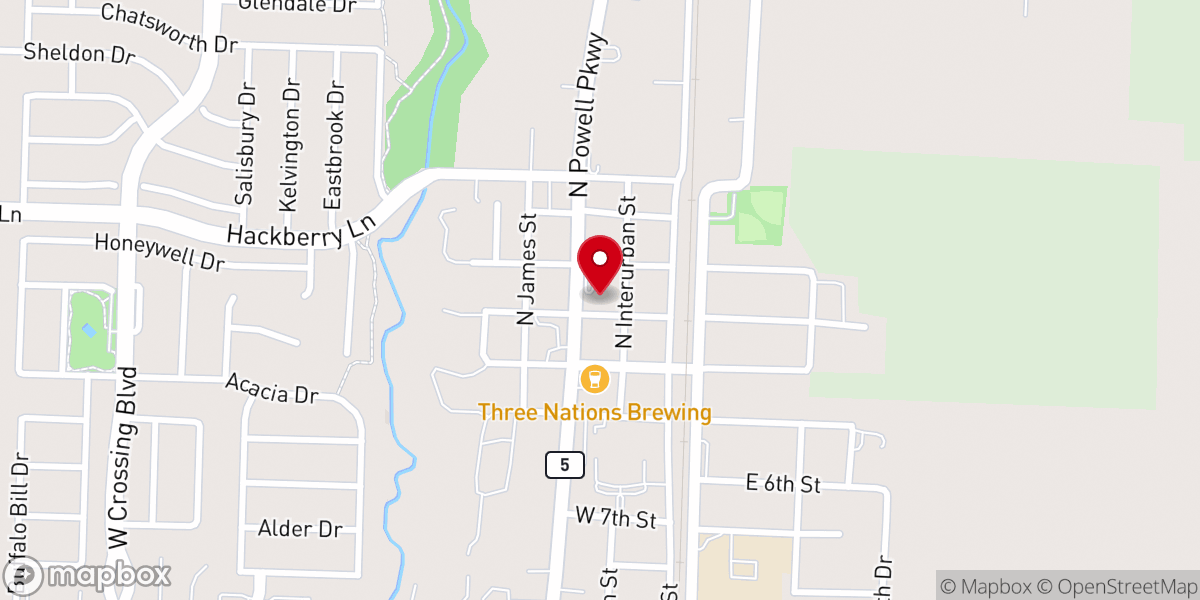 Map showing location of First Anna Church
