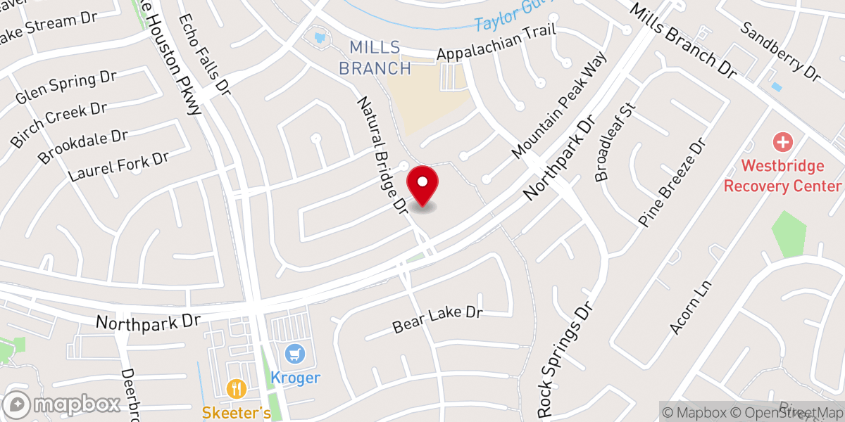 Map showing location of New Life Church on North Park