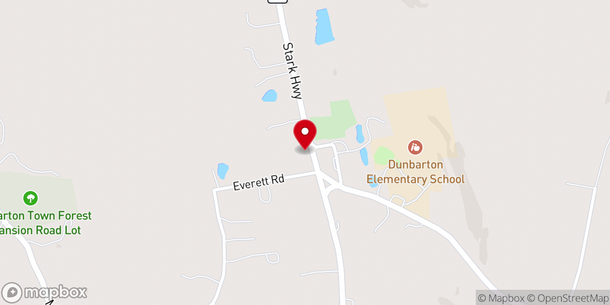 Map showing location of Dunbarton Congregational Church