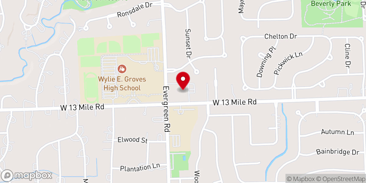Map showing location of Beverly Hills United Methodist