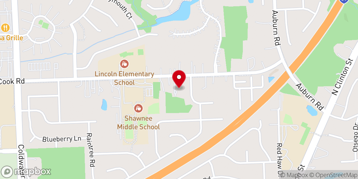 Map showing location of Northridge Baptist Church