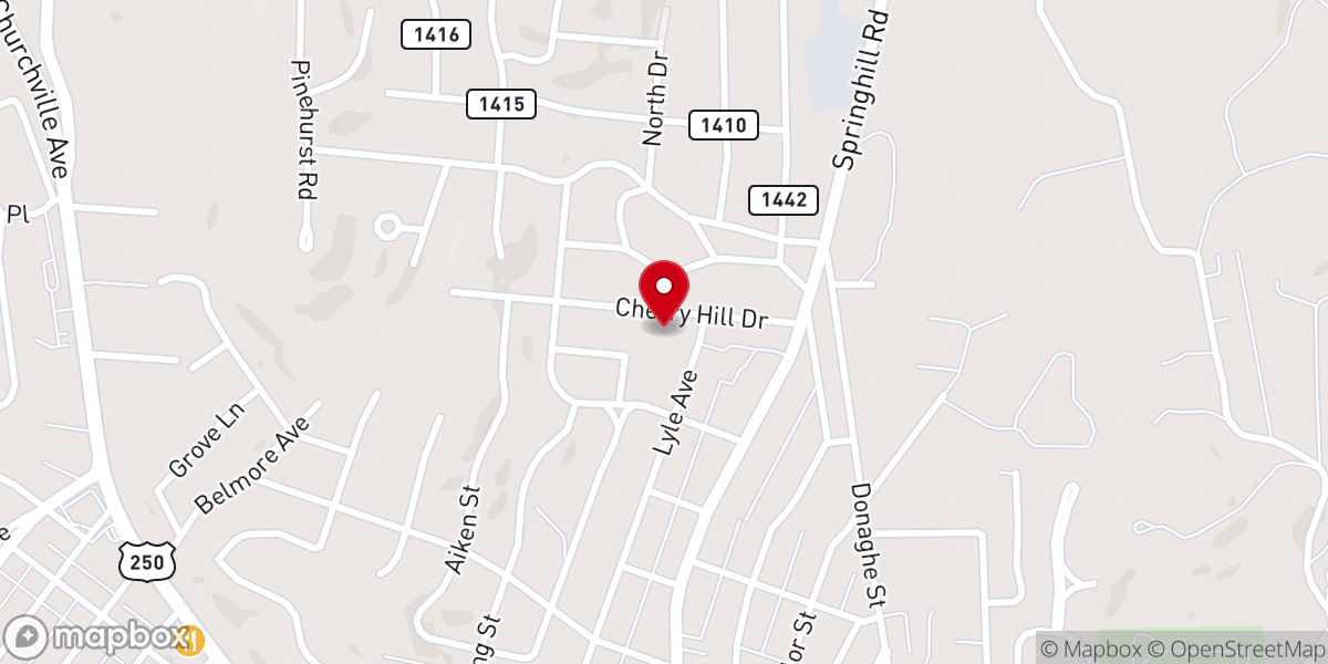 Map showing location of Cherryvale Church