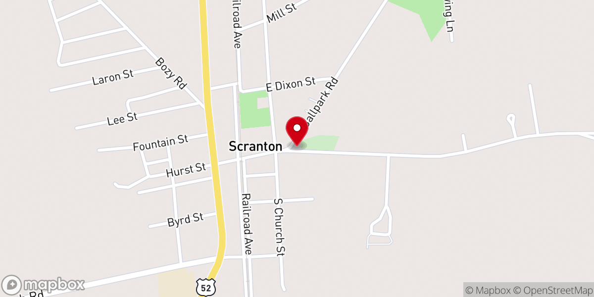 Map showing location of Scranton United Methodist Church