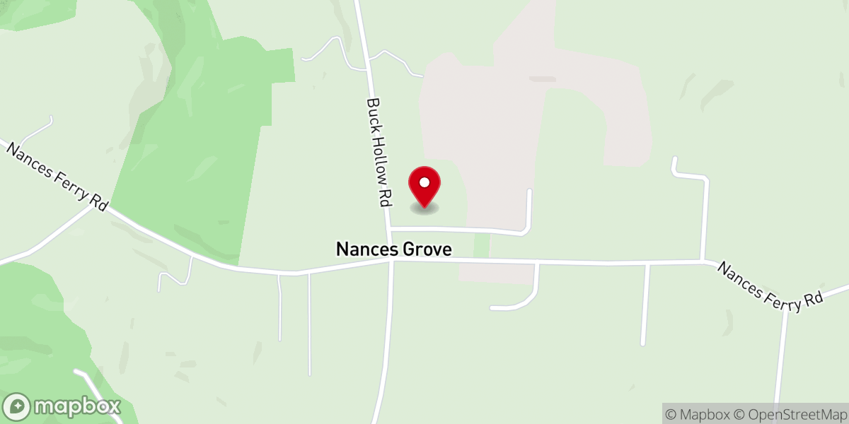 Map showing location of Nances Grove Church