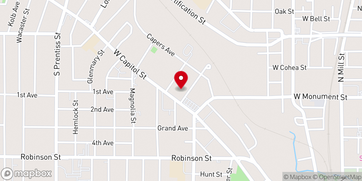 Map showing location of Calvary Baptist Church