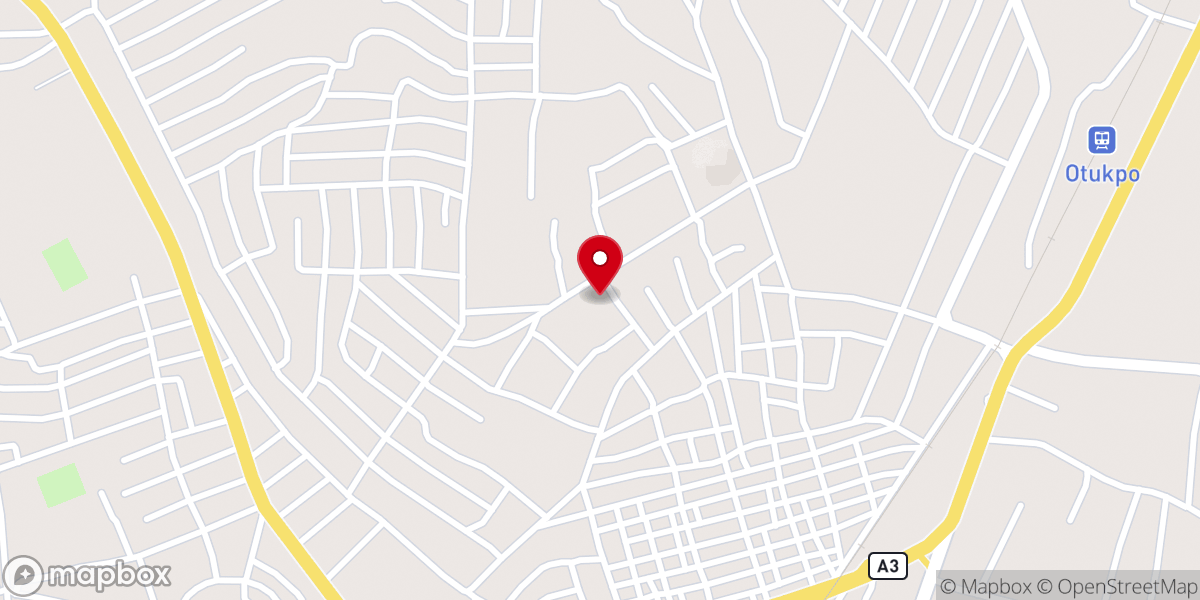 Map showing location of St. John Paul II pastoral Centre Otukpo