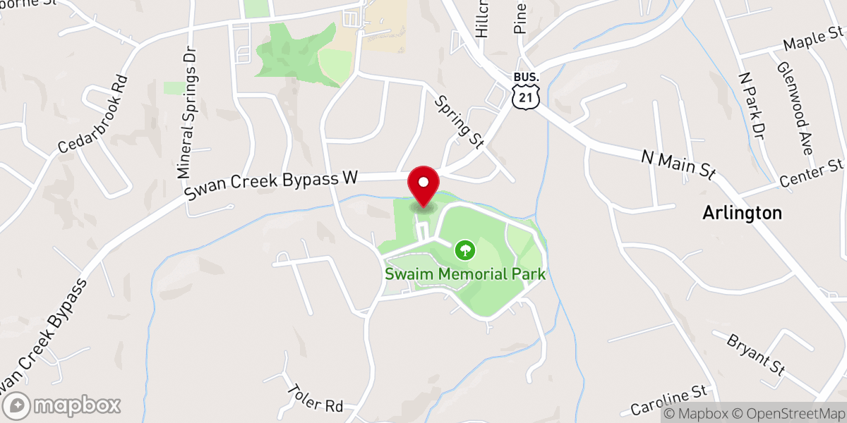 Map showing location of Lila Swaim Park