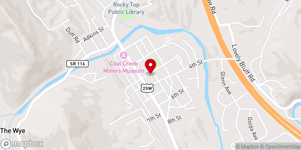 Map showing location of Main Street Family Life Center
