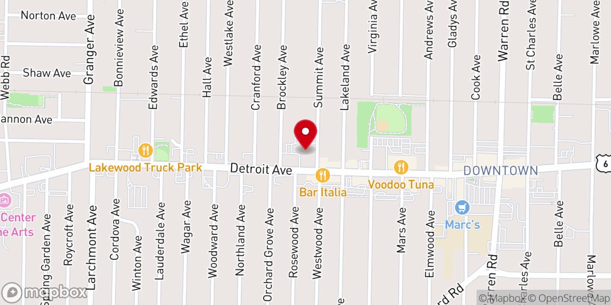 Map showing location of Lakewood United Methodist Church