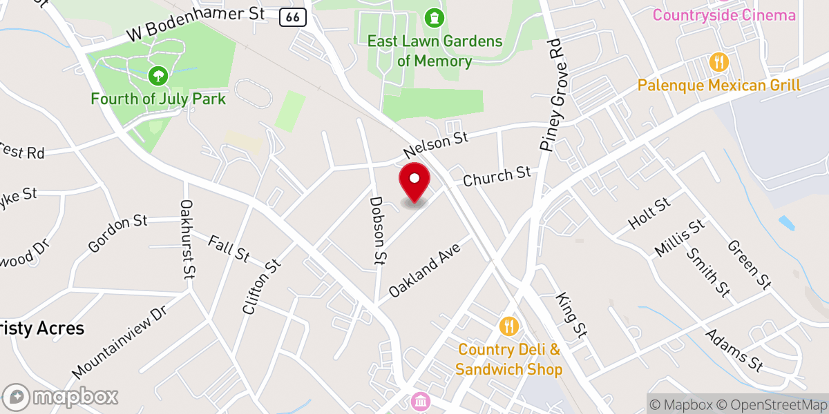 Map showing location of Pentecostal Holiness Church